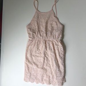 Spring mini dress with low back